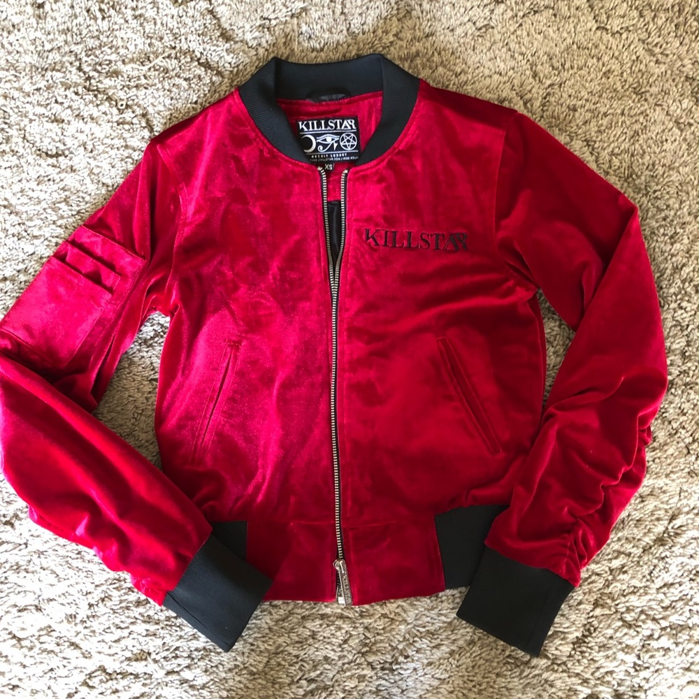Killstar red velvet jacket